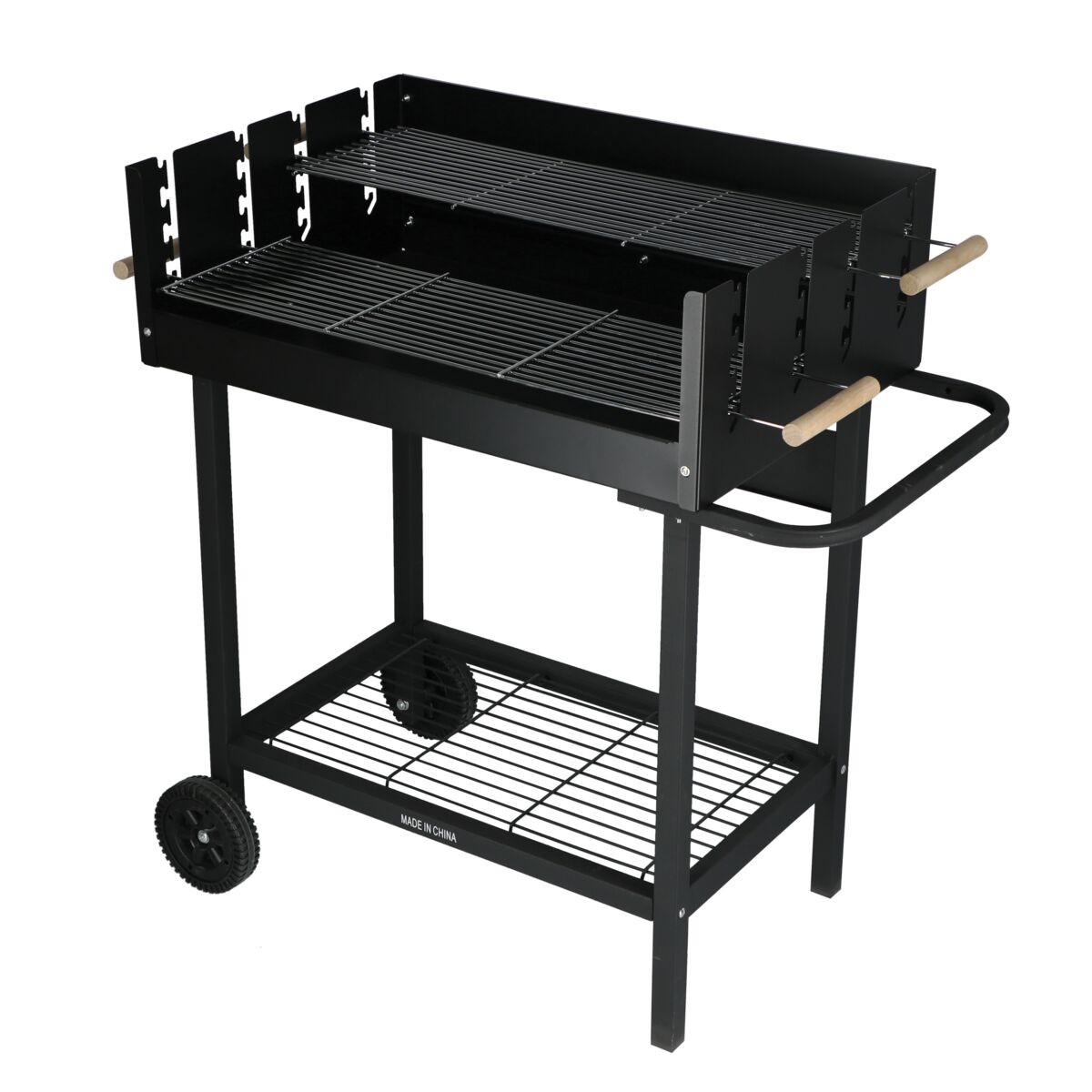 ليفينج أكسنتس شواية فحم باربيكيو متينة من الفولاذ، بعجلات وصاج للشواء